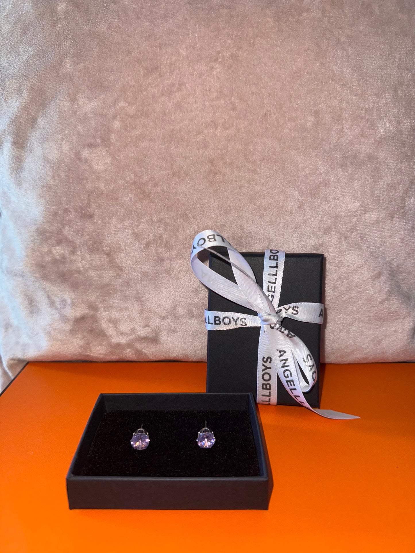 The Fancy Pink Brilliant Cut Diamond Earrings in 8mm