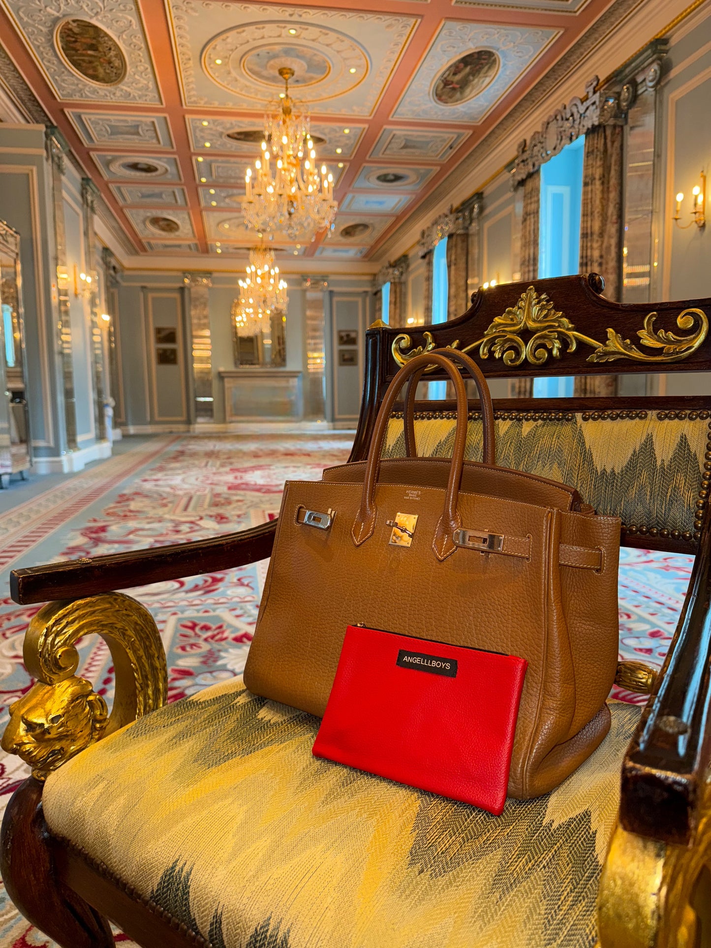 The Mini Mayfair Zip Pouch in British Brownie