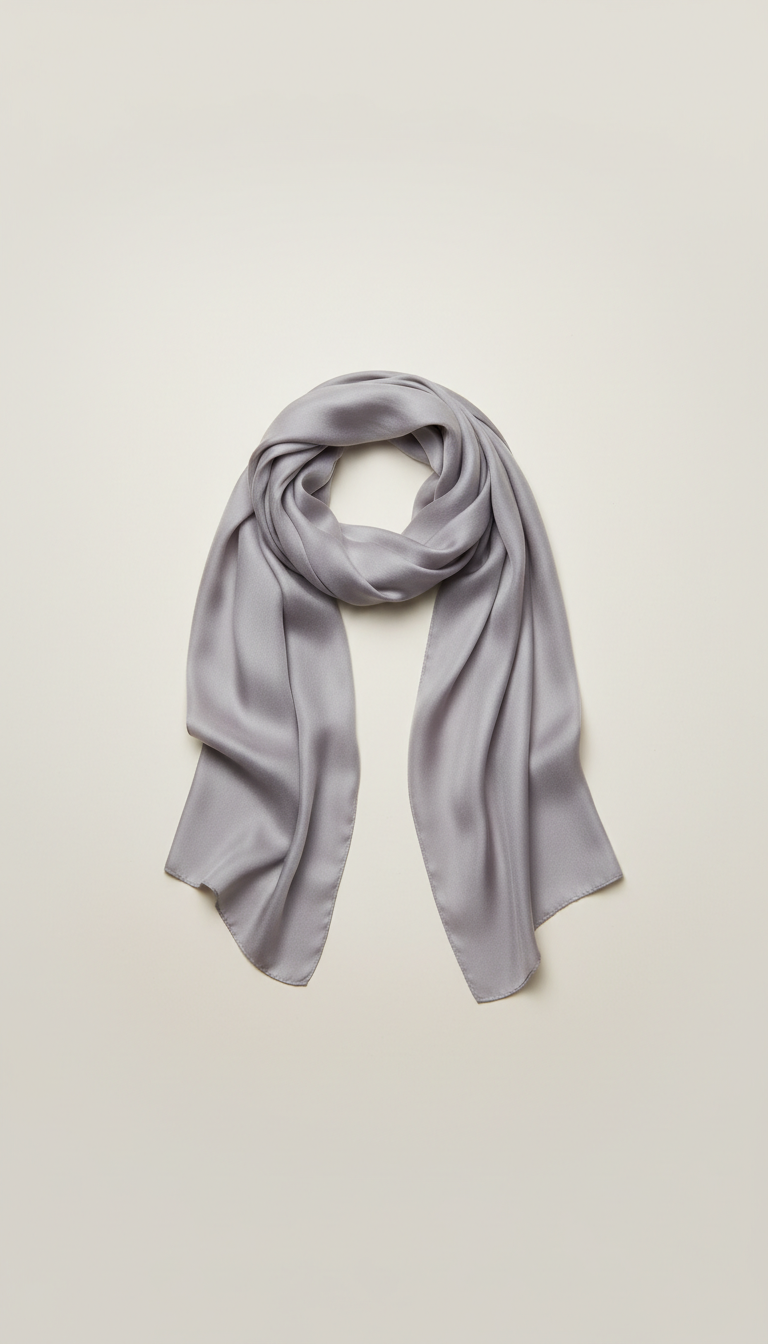 Mist Grey Silk Scarf