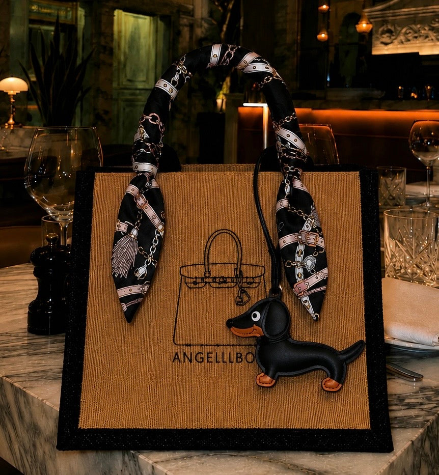 Bundle Deal: The Mini Boyfriend in Black with Twilly and Charm: (3pcs)