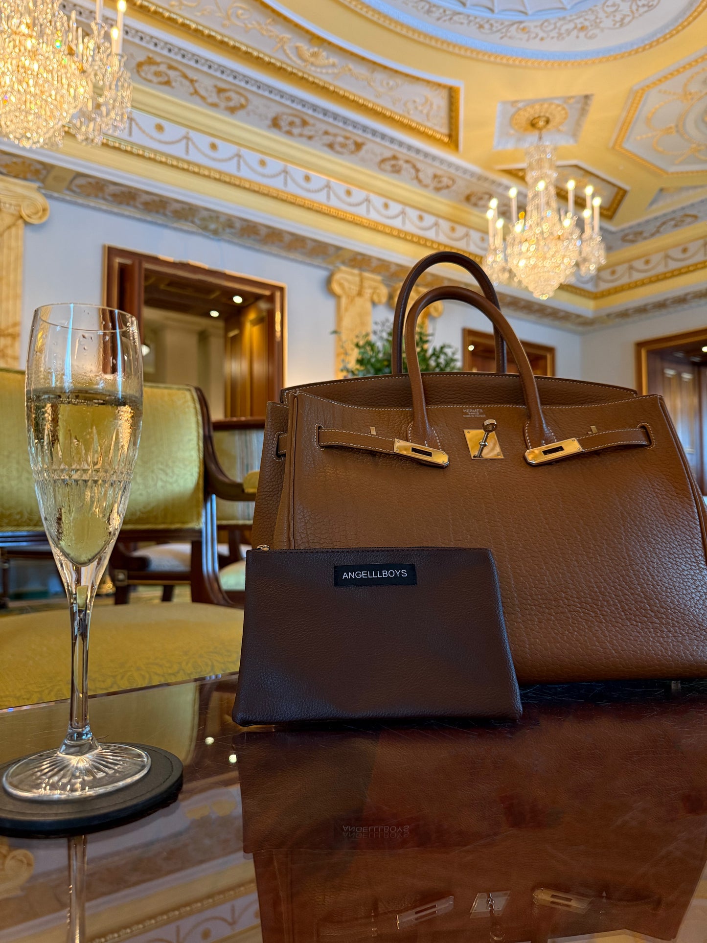 The Mini Mayfair Zip Pouch in British Brownie