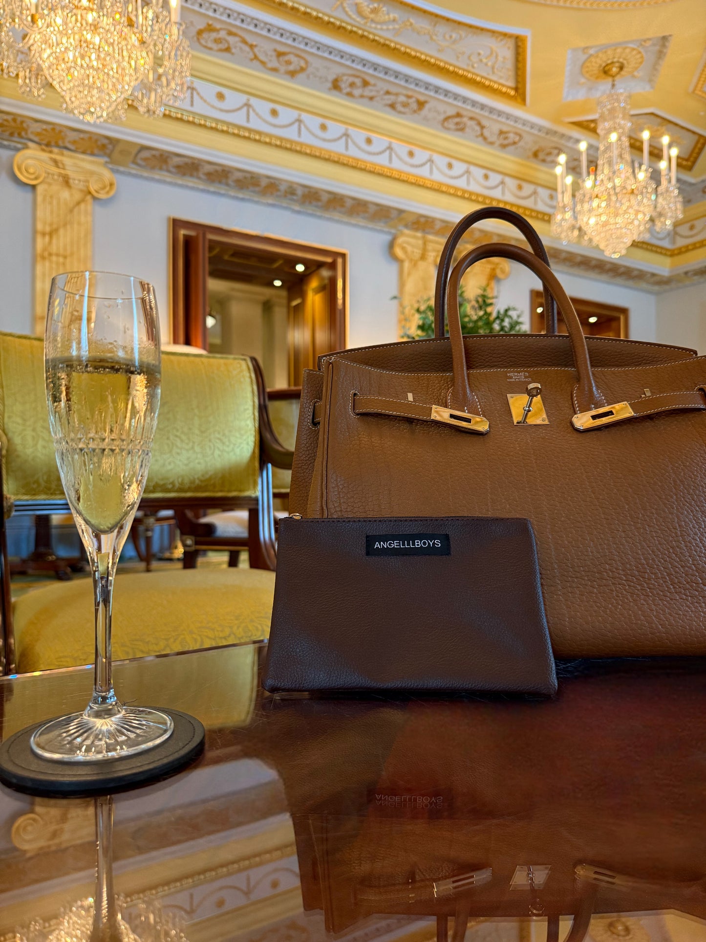 The Mini Mayfair Zip Pouch in British Brownie