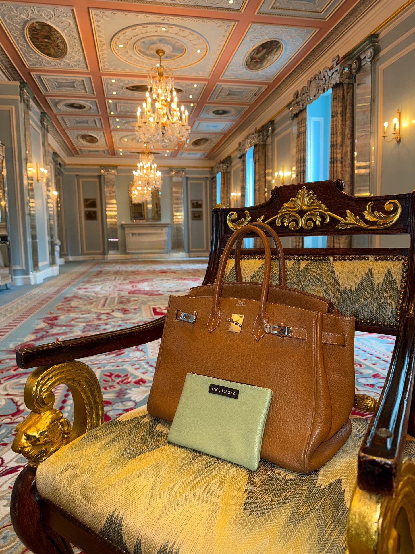 The Mini Mayfair Zip Pouch in British Brownie