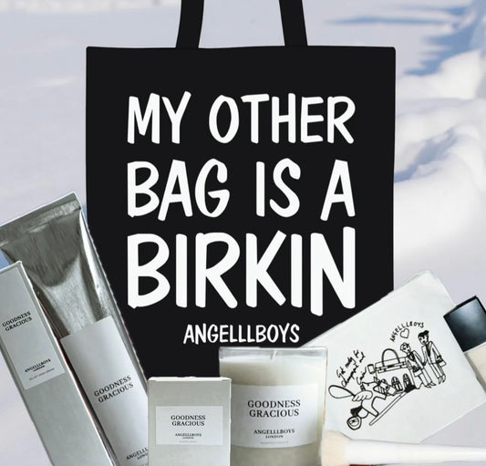 Limited Edition: GOODNESS GRACIOUS Lavender & Geranium BUNDLE DEAL 4pcs (tote bag, candle, hand cream & beauty bag)