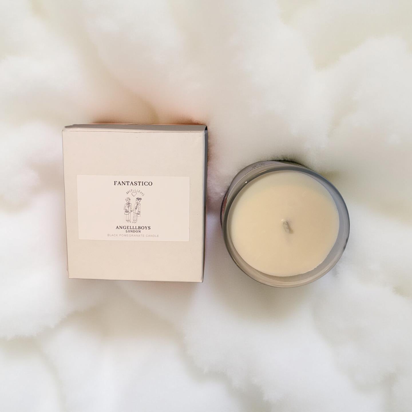 FANTASTICO Black Pomegranate Candle with Royal ANGELLLBOYS Crest