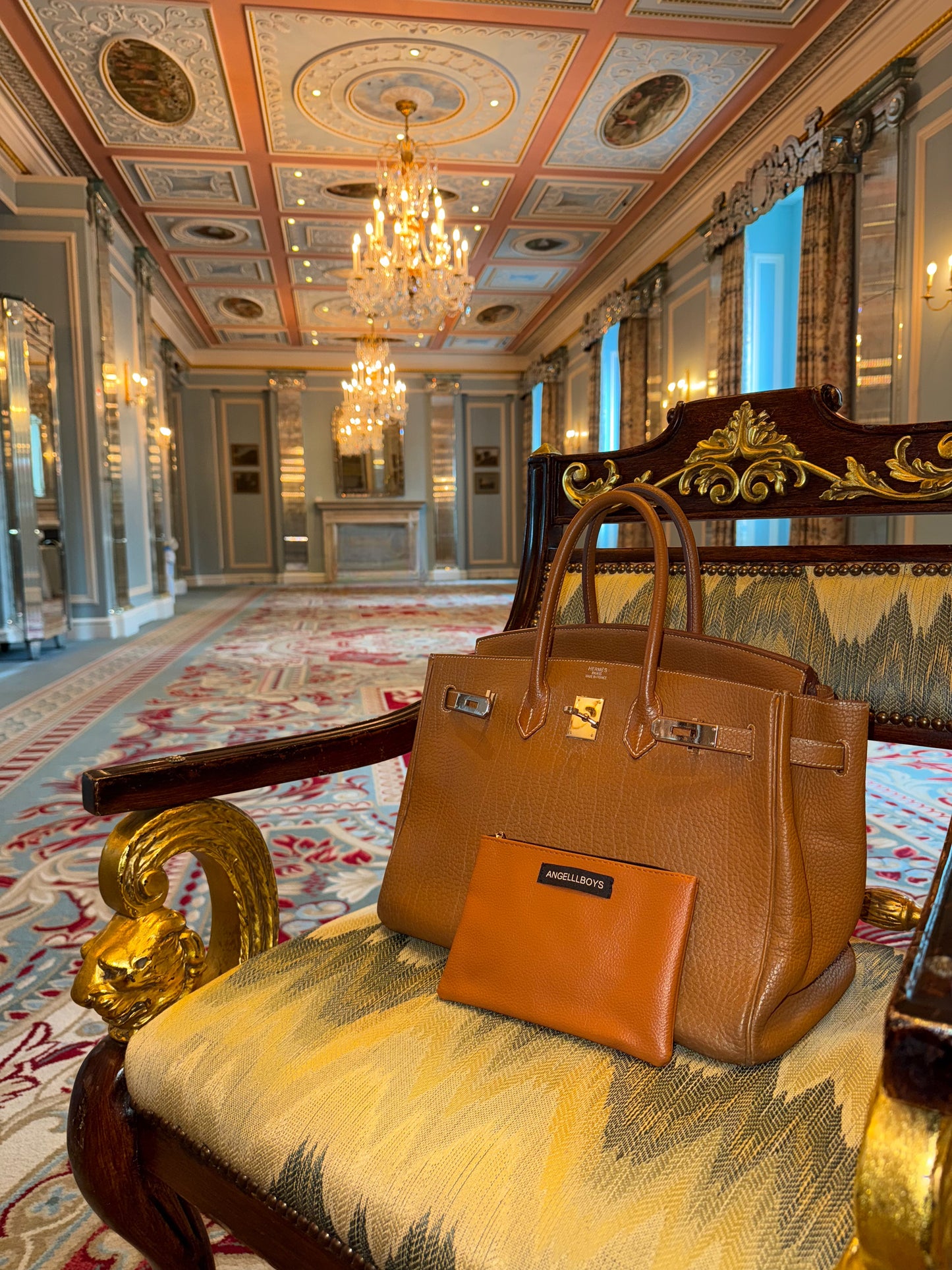 The Mini Mayfair Zip Pouch in British Brownie
